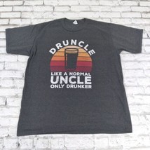 Druncle T Shirt Mens XL Gray Short Sleeve Crew Neck Funny Beer Shirt  - $15.98