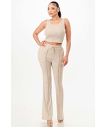 Women&#39;s Ribbed Tank Top And Pant Set - $712.78 MXN