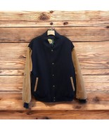 Vtg Cabela&#39;s Wool Leather Varsity Letterman Black Jacket Coat Men’s Size... - $113.85