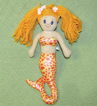 13&quot; NANCO MERMAID PLUSH DOLL STUFFED YELLOW ORANGE SPOTTED 2010 WOOL HAI... - £6.45 GBP