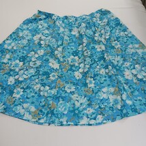 Elastic Waist JSKSS2E Women's Blue Floral Pull-On Skirt Size 2XL Waist 40" image 13