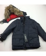 Diesel Toddler Boys Outerwear Faux Fur Hooded Jacket Charcoal Gray Size 2T - £70.76 GBP