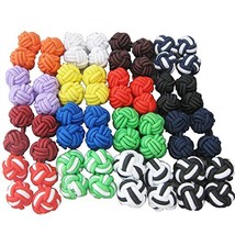 Leathercraft Accessories Bluemoona 1 Set - 16 Pairs Silk Knot Cufflinks Cuff Lin - £7.71 GBP