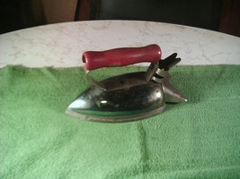 Vtg Clothes Iron w/Red Wood Handle No Cord Chicago Electric Company Type AKUB  - $10.00