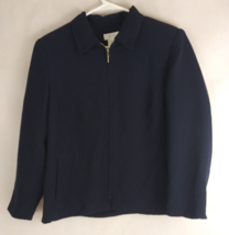 Worthington Petite Women&#39;s Dark Blue Full Zip Blazer Jacket Size 12P - £12.87 GBP