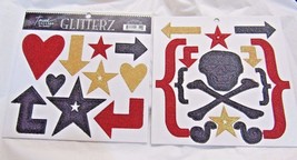 Junkitz Teresa Collins GLITTERZ extreme boy Glitter DieCut 28pcs Assorted Shapes - £3.00 GBP