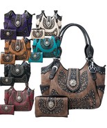 Western Handbag Scroll Rhinestone Concho Buckle Concealed Carry Purse Wa... - £20.39 GBP+