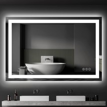 ISKM 48*32 Inch LED Wall Mirror for Bathroom Backlit and Front Anti-Fog ... - £290.59 GBP