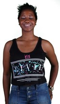 Civil Clothing Splat Box Front Graphics Cotton Crop Tank Top Black Shirt... - £15.09 GBP