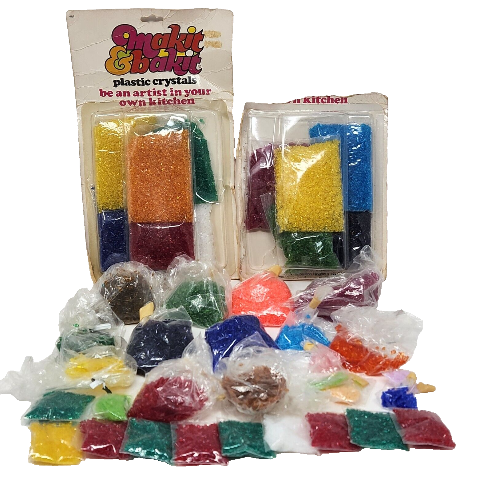 VINTAGE 1980&#39;s MAKEIT &amp; BAKEIT PLASTIC BAKING CRYSTALS REPLACEMENT COLOR... - $57.00