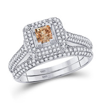 Authenticity Guarantee 
14kt White Gold Princess Diamond Bridal Wedding Ring ... - £1,000.96 GBP
