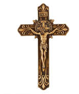 Saint Benedict Antique Gold 9&quot; Crucifix ,  New #AB-130 - $678.54 MXN