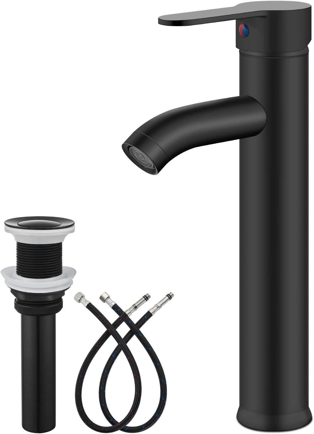 Tall Spout Single Hole Deck Mount Bathroom Vessel Bowl Sink Faucet Matte... - $46.99