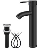 Tall Spout Single Hole Deck Mount Bathroom Vessel Bowl Sink Faucet Matte... - $60.52 CAD