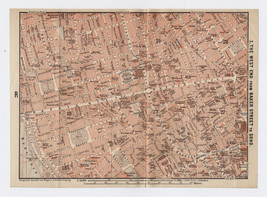 1889 Antique Map Of London The West End From Baker Street To Soho / England - £21.05 GBP