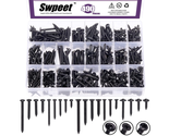 490Pcs # 6# 8# 10 Zinc Plated Steel Black Wood Screws Self Tapping Sheet... - $32.08