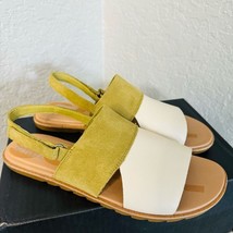 SOREL Ella II Slingback Leather Sandal, Comfort Shoe Olive Beige Size 10... - $79.00