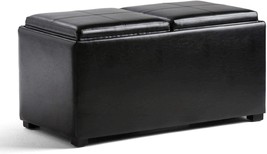 SIMPLIHOME Avalon 35 inch Wide Rectangle 5 Pc Storage Ottoman with, Contemporary - £186.20 GBP