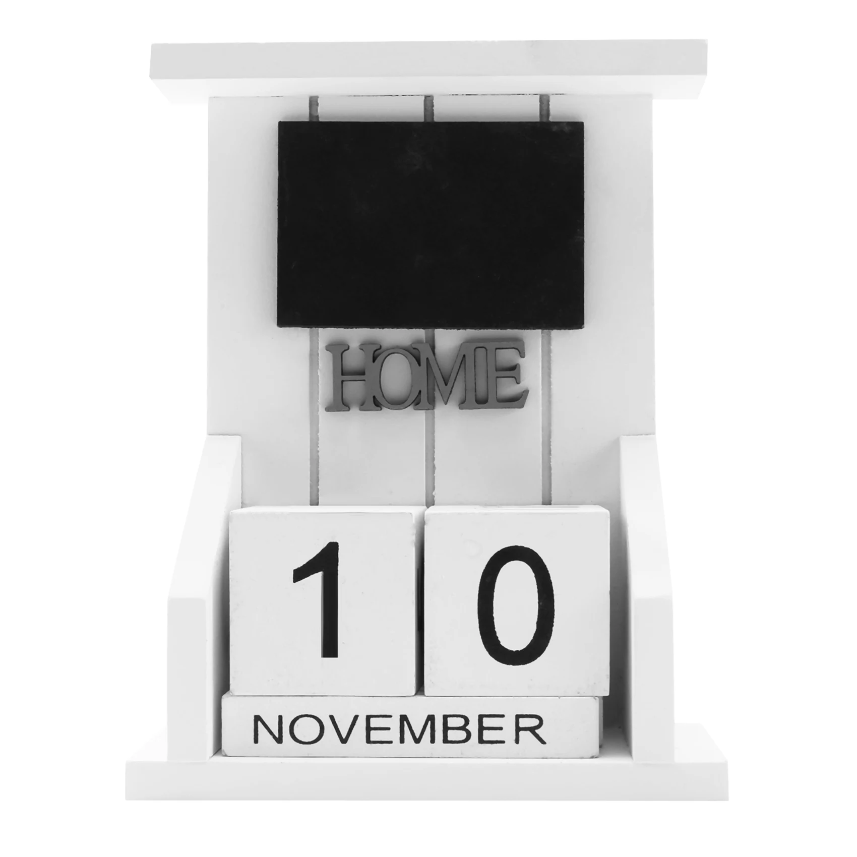 Wooden Desk Block Calendar-Perpetual Calendar Month Date Display Home Office - £13.96 GBP
