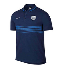 Nike Mens Authentic Soccer Polo T Shirt Size Medium Color Blue/White - $154.22