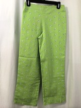 Isabel Women&#39;s Pants Lime Green With Embroidered Eyelets Size 4 X 26 NWT - $6.93