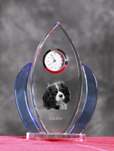 Cavalier King Charles Spaniel- crystal clock in the shape of a wings wit... - £51.84 GBP