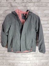 All in Motion Girls 7/8 Grey Pink Heavy Jacket Water and Wind Resistant - $23.99