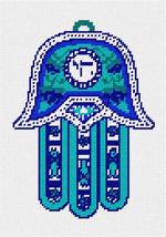 Pepita Needlepoint Canvas: Hamsa Chai Blue, 7&quot; x 10&quot; - $50.00+