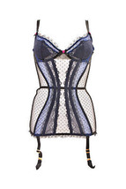 AGENT PROVOCATEUR Damen Korsett Elegant Schwarz Blau Größe UK 36B - £412.94 GBP