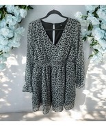 NWT Torrid  SIZE 00 M/L  10 Chiffon BLUE Floral Tiered Mini Dress V neck... - $64.35