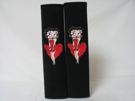 2 pieces (1 PAIR) Betty Boop Flying Dress Seat Belt Cover Pads (Black Pads) - £13.36 GBP