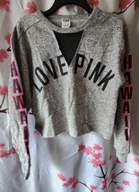 New Without Tags Women&#39;s Victoria&#39;s Secret PINK Hawaii Gray Crop Sweater... - £47.19 GBP