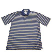 Fairway Green Shirt Mens M Blue Striped Chest Button Short Sleeve Collar... - $18.69