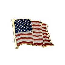 USA FLAG PIN 0.8&quot; United States Waving American Flag Enamel Tie Tack Badge NEW - $4.95