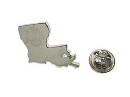 Louisiana State Map Shape and Flag Design Lapel Pin - £15.66 GBP