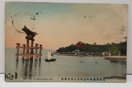 Japan The View of Itsukushima, Aki. Sendai to New York  Early 1900&#39;s Postcard C5 - £10.32 GBP