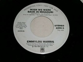 Emmylou Harris Charlie Daniels Wish We Were Back In Missouri 45 Rpm Record Promo - £12.77 GBP
