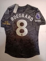 Martin Odegaard #8 Arsenal FC EPL Match Slim Black Away Soccer Jersey 2022-2023 - £86.52 GBP