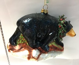 December Diamond glass Christmas ornament black bear  79-7900072 5” x 3 ... - $223.01 MXN