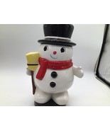Sleigh Bell Bistro Snow Snowman 3D Figural Ceramic Christmas Cookie Jar ... - €22,33 EUR