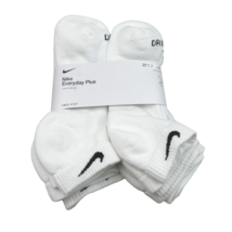 Nike Everyday Plus Cushion Low Socks 6 Pack Men&#39;s Size 8-12 White NEW SX... - $26.99
