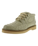 Mens Crocodile Ostrich Skin Shoes Off White Leather Sneakers Size 6.5, 7... - $232.49 CAD