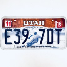 2016 United States Utah Greatest Snow On Earth Passenger License Plate E39 7DT - £14.95 GBP