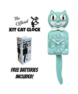 OCEAN WAVES KIT CAT CLOCK 15.5&quot; Retro Green Free Battery USA MADE Kit-Ca... - $69.99