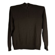 Haggar Clothing Men&#39;s Brown Knit 1/4 Zip Pullover Sweater Size XXL - £15.47 GBP