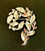 Vintage Designer Signed Lisner Silver Tone Branch/Leaf Motif Brooch Pin - £22.77 GBP