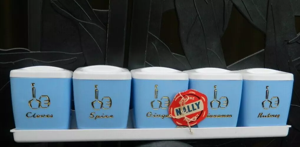 RETRO NALLY SMALL PLASTIC SPICE RACK &amp; CANNISTERS ***NEW WITH TAG ***196... - $120.00