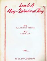 Love Is A Many Splendored Thing Paul Webster 1955 Shee Sheet Music 247 [Sheet Mu - £10.44 GBP