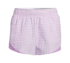 Athletic Works ~ Size LARGE (12-14) ~ Lilac Gingham ~ Pull-On ~ Running Shorts - £11.91 GBP