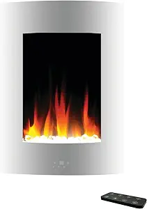 27 Inch Tall Vertical Wall Mounted Curved Panel Electric Fireplace Heate... - $504.99